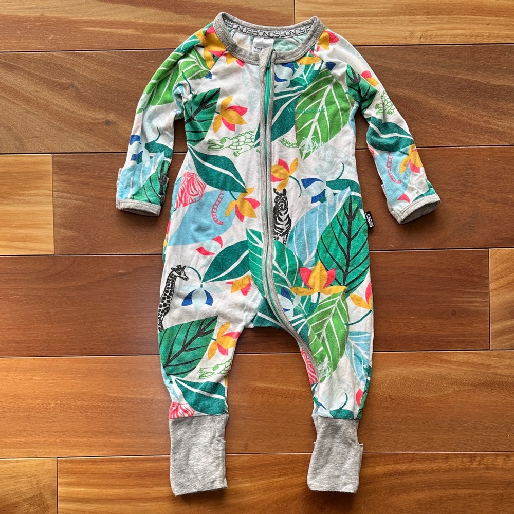 Bonds Wondersuit Tropical Foliage Zippy Pjs 3-6m